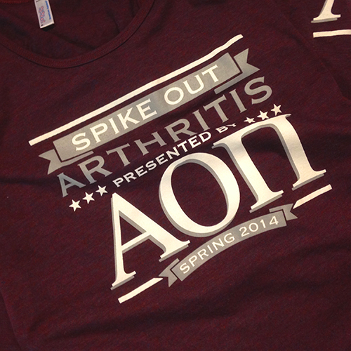 Alpha Omicron Pi Fight Arthritis T-shirt