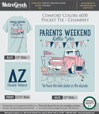 Delta Zeta Parents Day T-shirt