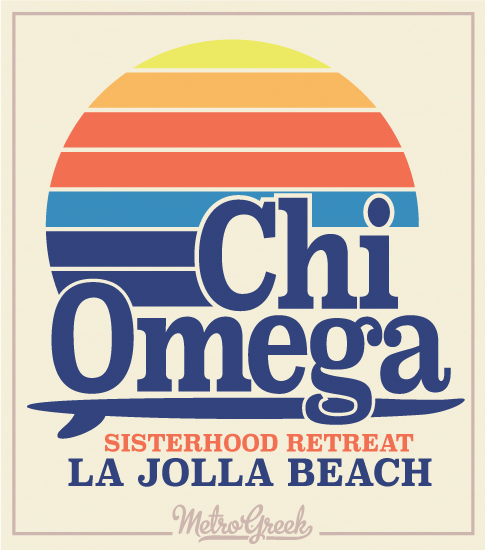 Chi Omega Retro Surf Shirt