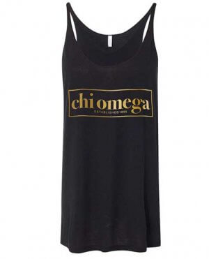 Chi Omega Gold Foil Tank Top