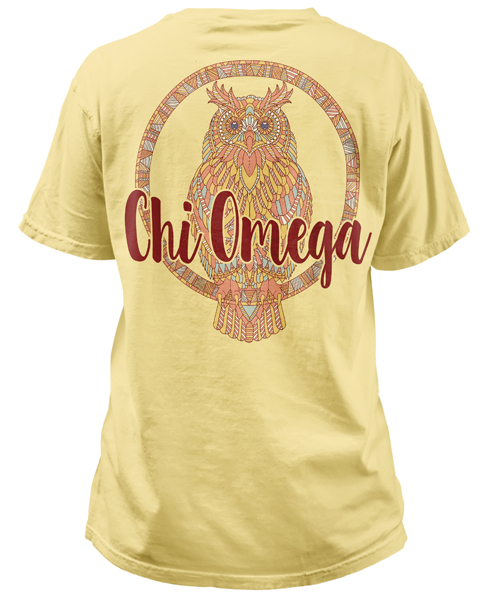 Chi Omega Owl Mandala T-shirt