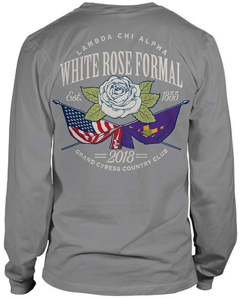 Lambda Chi White Rose Formal Shirt