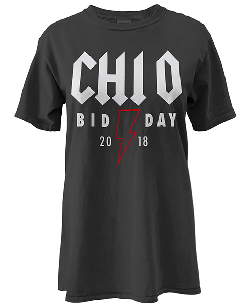 Chi Omega Rock Bid Day shirt