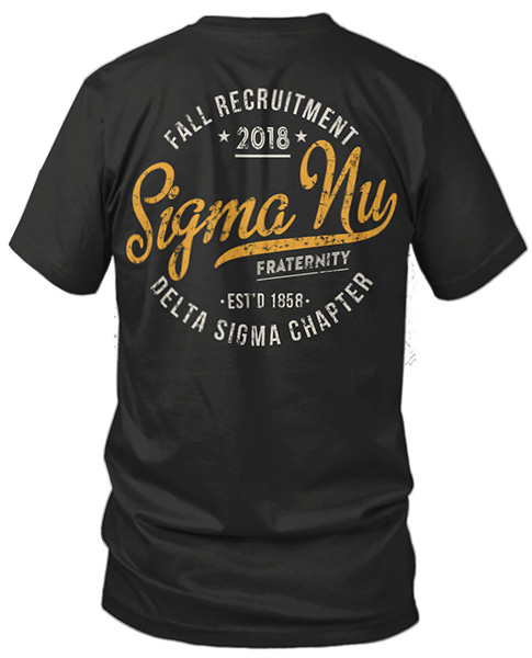 Sigma Nu Rush T-shirt Script