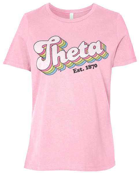 Theta Seventies Font T-shirt