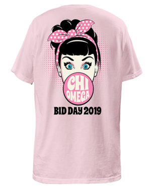Chi Omega Bid Day T-shirts Bubble Gum