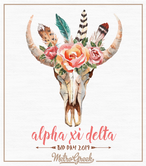 Alpha Xi Delta Bid Day Shirt Desert Skull