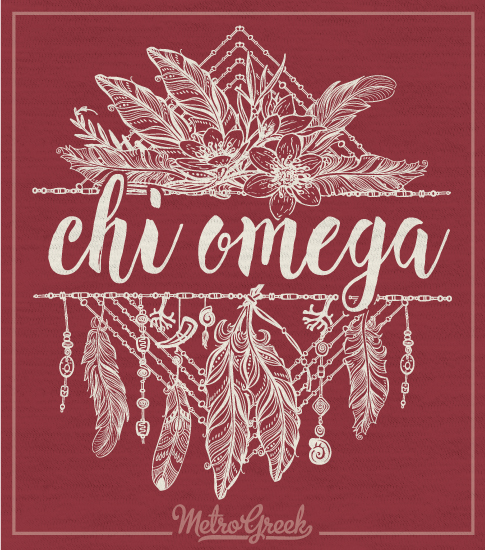 Chi Omega Feather Tribal T-shirt