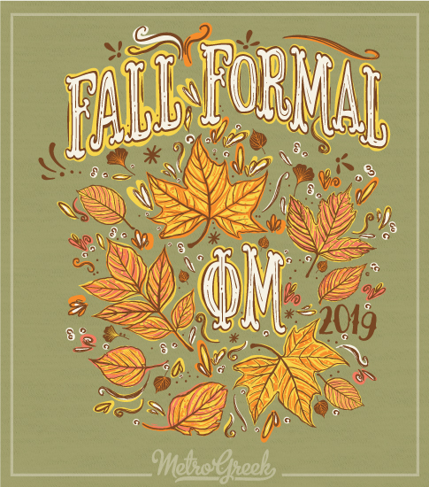 Phi Mu Fall Formal T-shirt Autumn Leaves