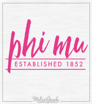 Phi Mu Pink Script T-shirt