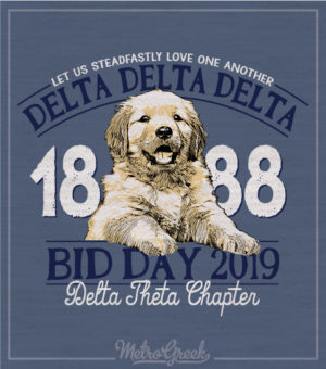 Tri Delta Lab Puppy Bid Day Tshirt
