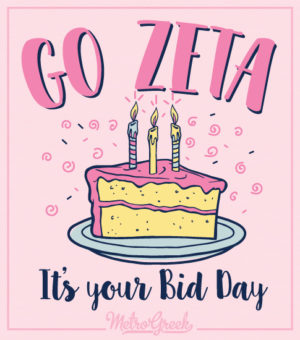 Zeta Bid Day Birthday Cake T-shirt