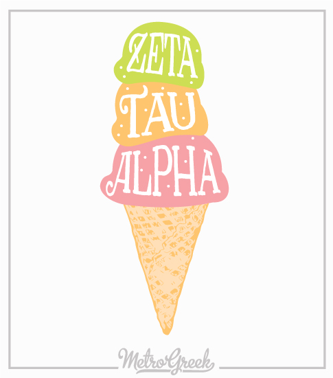 Zeta Tau Alpha Ice Cream Bid Day Shirt