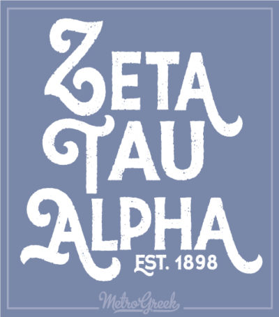 1616 Zeta Tau Alpha Big Text T-shirt | Metro Greek
