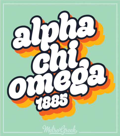 Alpha Chi Omega Retro Seventies Shirt