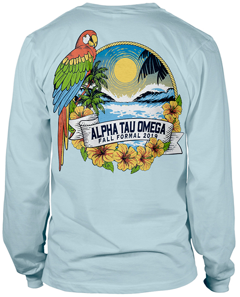 ATO Formal Shirt Parrot Beach Scene