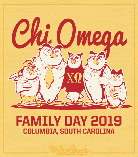 Chi Omega Family Day Shirt Owls