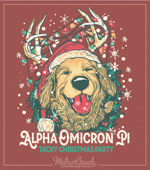 Alpha Omicron Pi Tacky Christmas Party Shirt