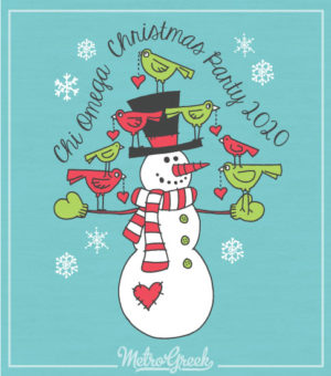 Chi Omega Christmas Snowman Shirt