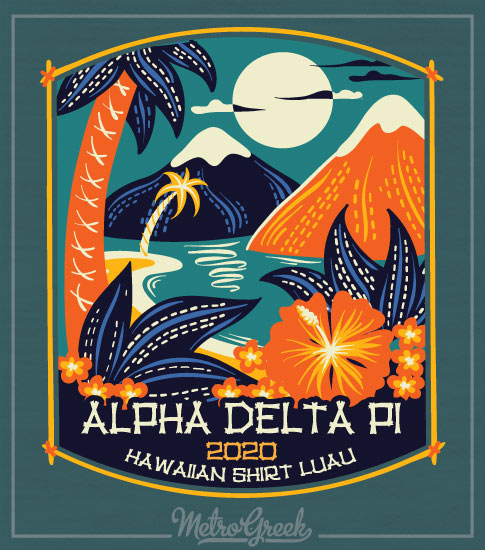 Alpha Delta Pi Hawaiian Luau Shirt