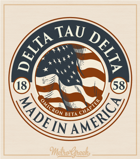 Delta Tau Delta Rush Shirt American Flag