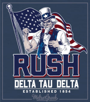 Fraternity Rush Shirt Uncle Sam and Flag