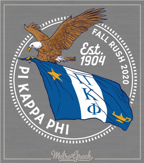 Pi Kappa Phi Rush Shirt Eagle and Flag