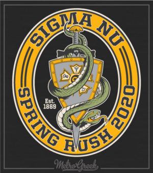 Sigma Nu Fraternity Rush Shirt Snake and Shield