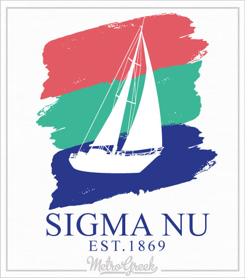 Sigma Nu Fraternity Rush Shirt Sailboat