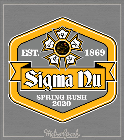 Sigma Nu Rush Shirt Hexagon Logo