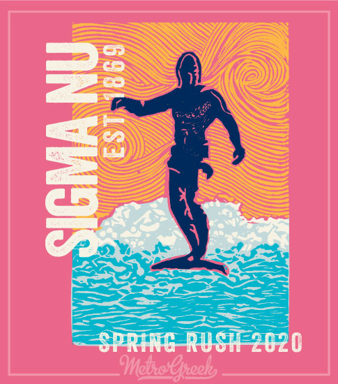 Sigma Nu Rush Shirt Pink Surfer