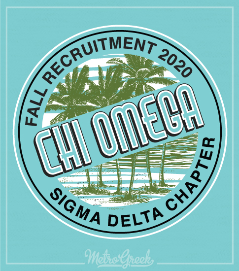 Chi Omega Recruitment Shirt Palms