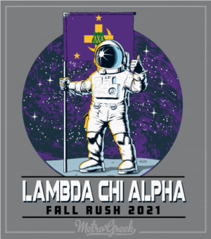 Lambda Chi Rush Shirt Astronaut with Flag