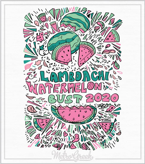 Lambda Chi Watermelon Bust Hand Drawn