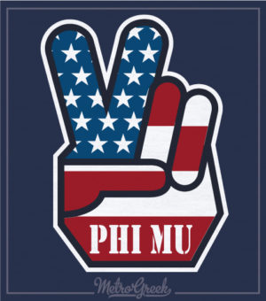 Phi Mu Flag Peace Sign Shirt