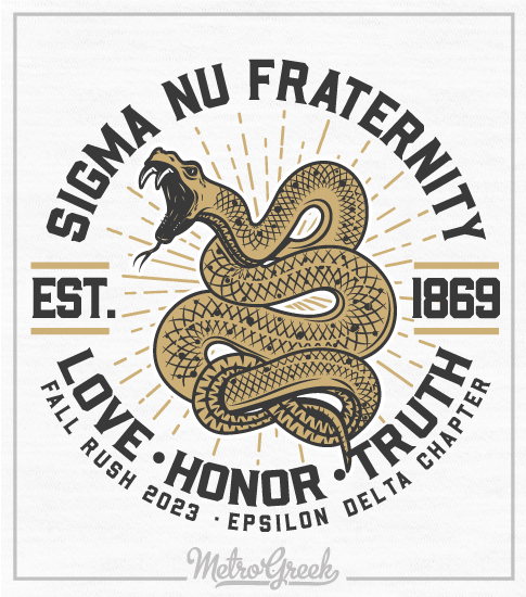 Fraternity Rush Shirt Sigma Nu Snake