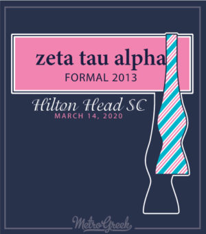 Zeta Tau Alpha Formal Shirt Preppy Tie