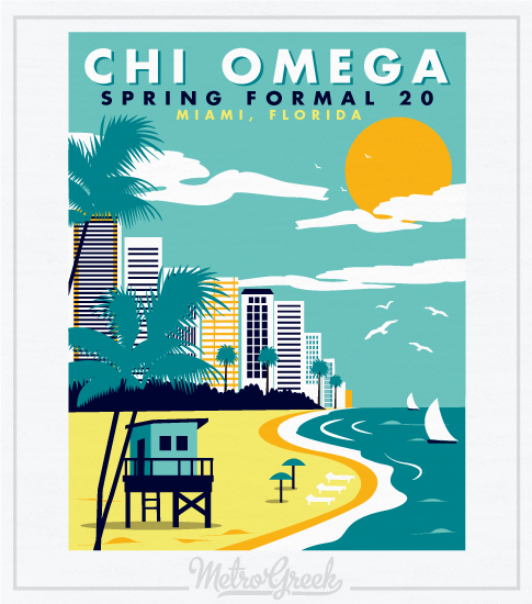 Chi Omega Spring Formal Shirt Beach