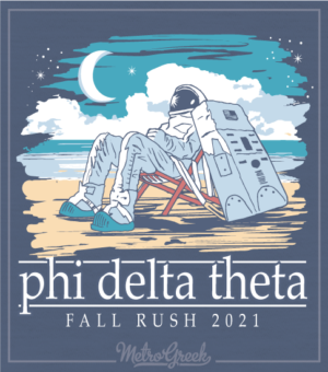 Phi Delta Rush Shirt Astronaut on the Beach