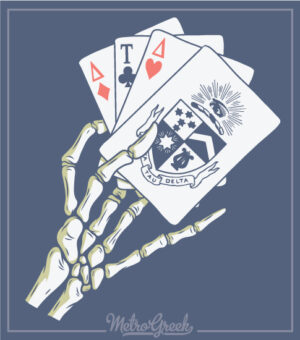 Fraternity Rush Shirt Skeleton Poker