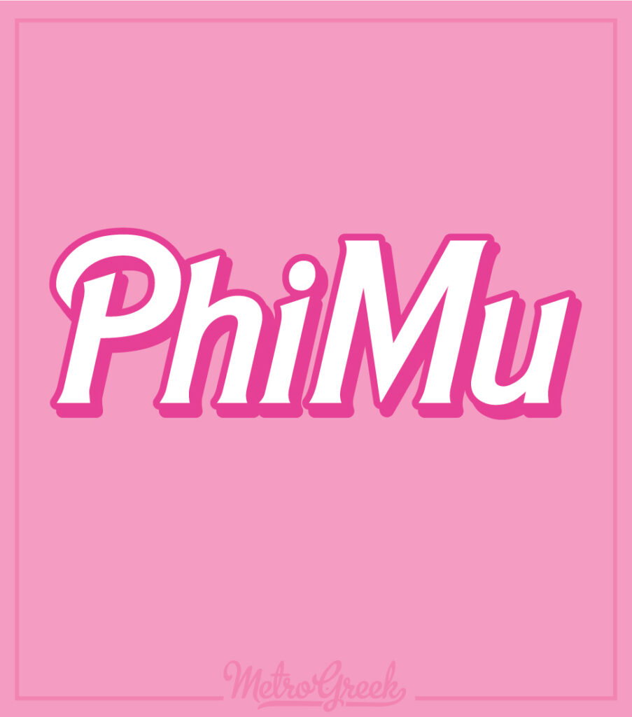 Phi Mu Sorority Barbie Font Shirt