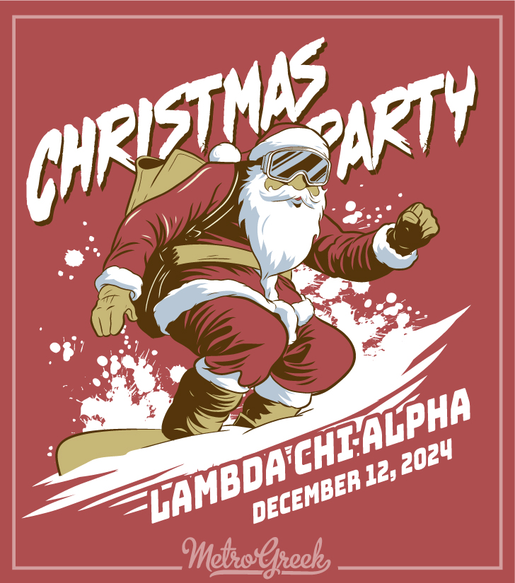 Santa Snowboard Christmas Shirt