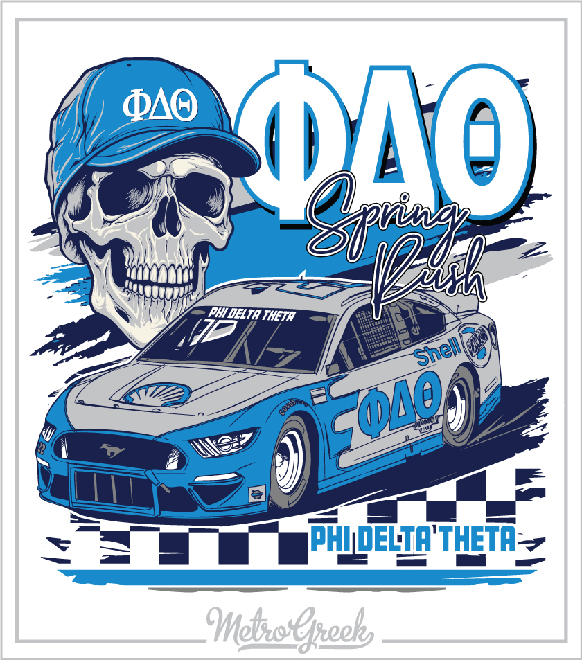 Skull Racecar Fraternity T-shirt