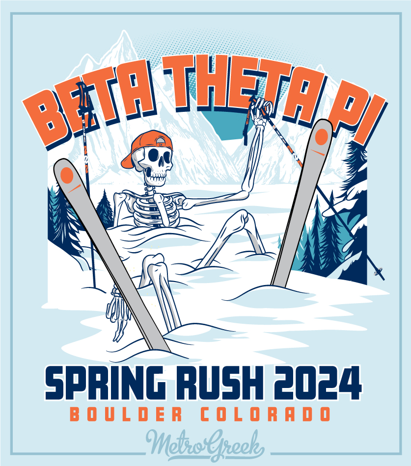 Fraternity Rush Shirt Ski Skeleton