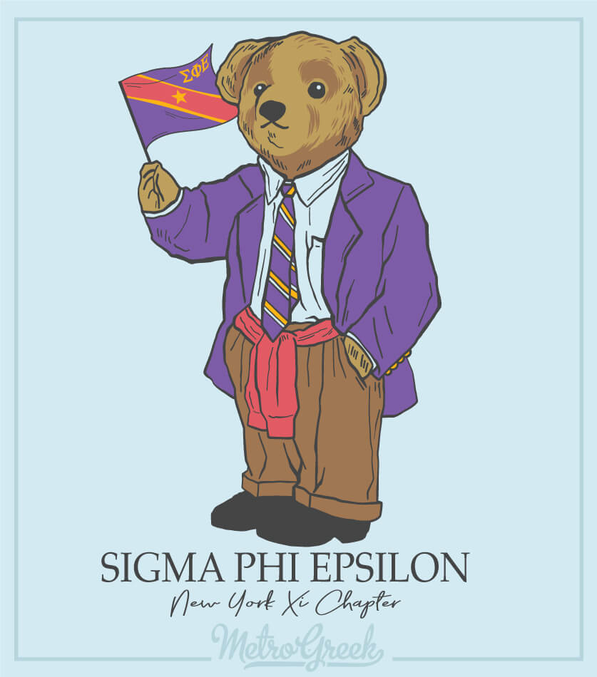 Preppy Fraternity Bear in Suit