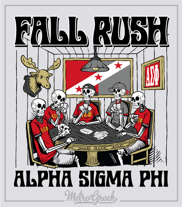 Alpha Sigma Phi Rush Shirt Poker Game