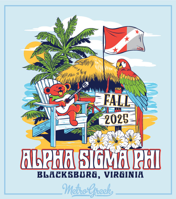 Alpha Sigma Phi Rush Shirt Deadhead Beach