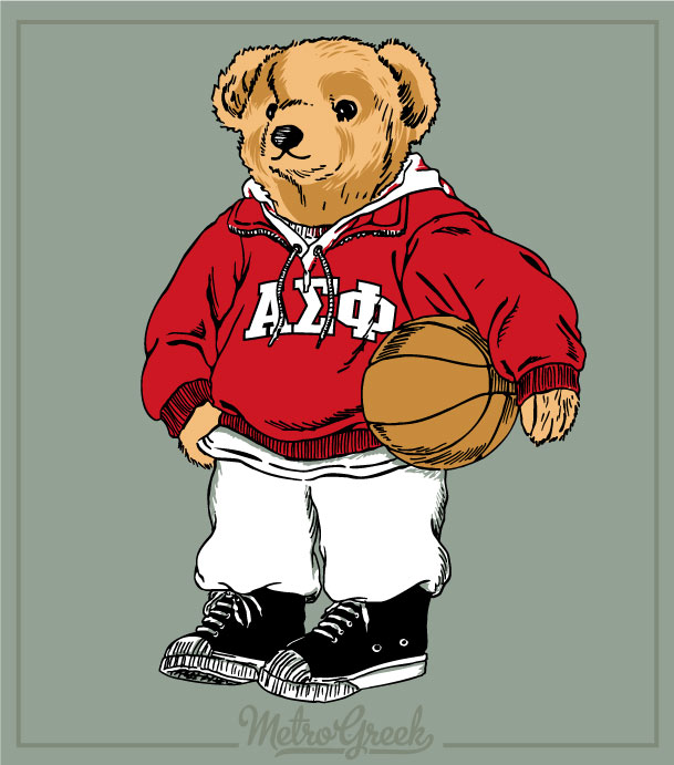Alpha Sigma Phi Rush Shirt Basketball Bear