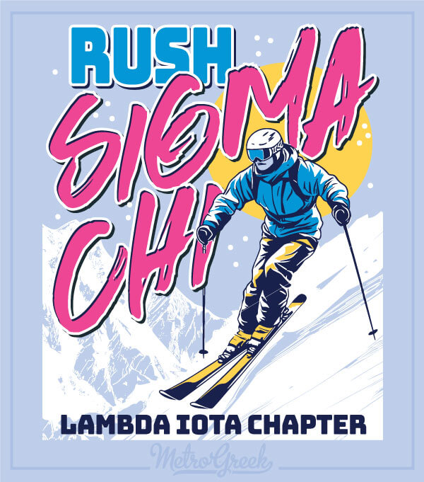 Sigma Chi Fraternity Rush Shirt Skier