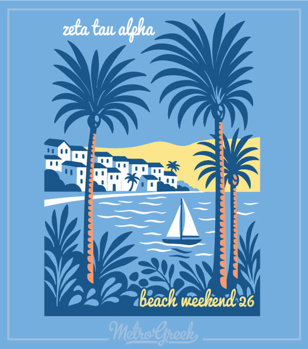 ZTA Sorority Shirt Beach Weekend